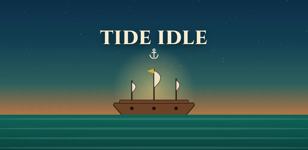 Tide Idle: a ship sailing on a sunset sea